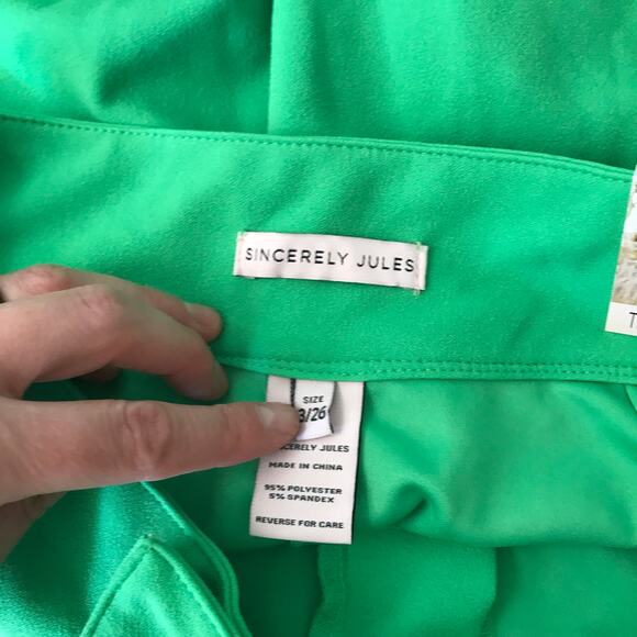 Sincerely Jules Shorts Size 3 Green Pleated Career Church Preppy Academia Brat - Picture 8 of 9